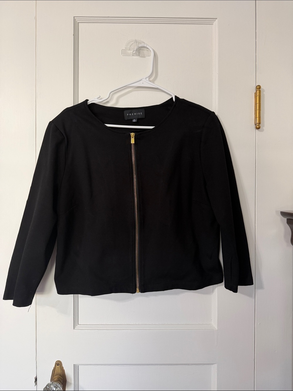 Premise Black Jacket with Gold Zipper